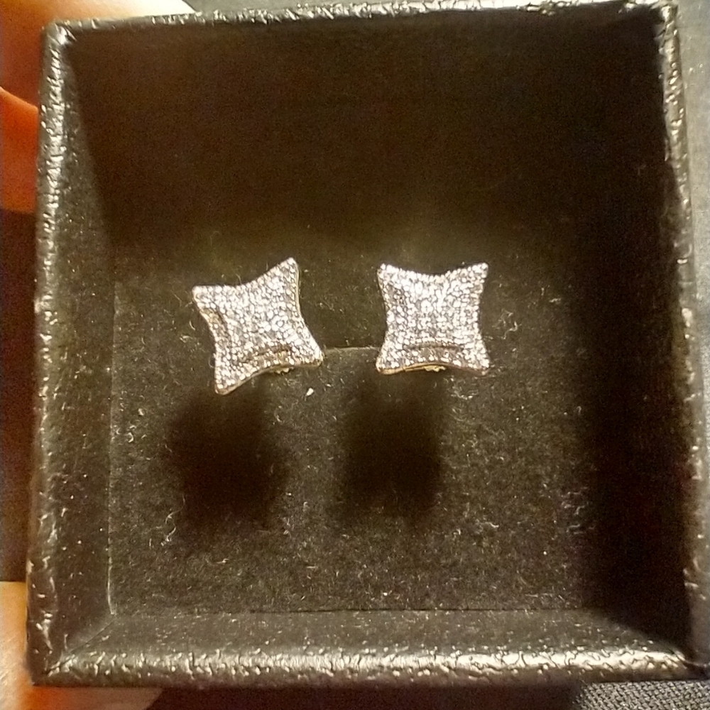 Iced out gold earrings bundle